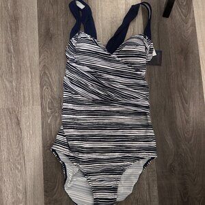 Christina Swimwear Striped One Piece Swimsuit